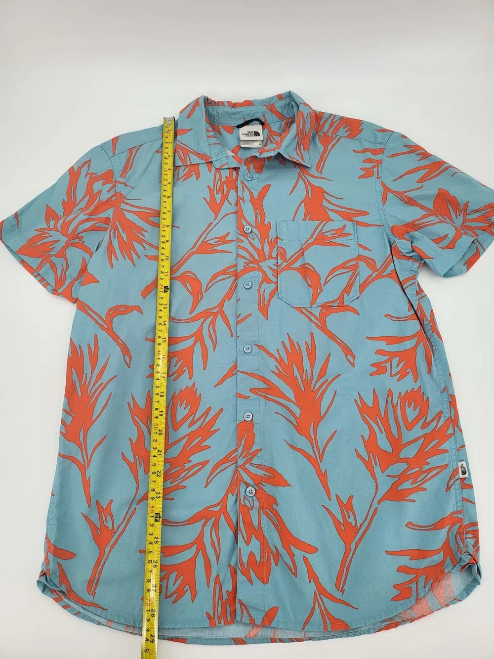 The North Face Men’s Short Sleeve Blue & Orange Floral Shirt